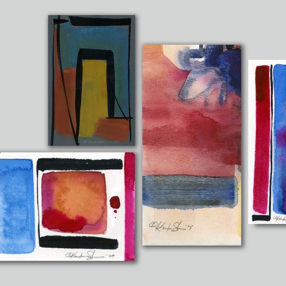 Bundle of 4 Abstract Paintings - Modern Abstract Collection 1 - Picture 2 of 11